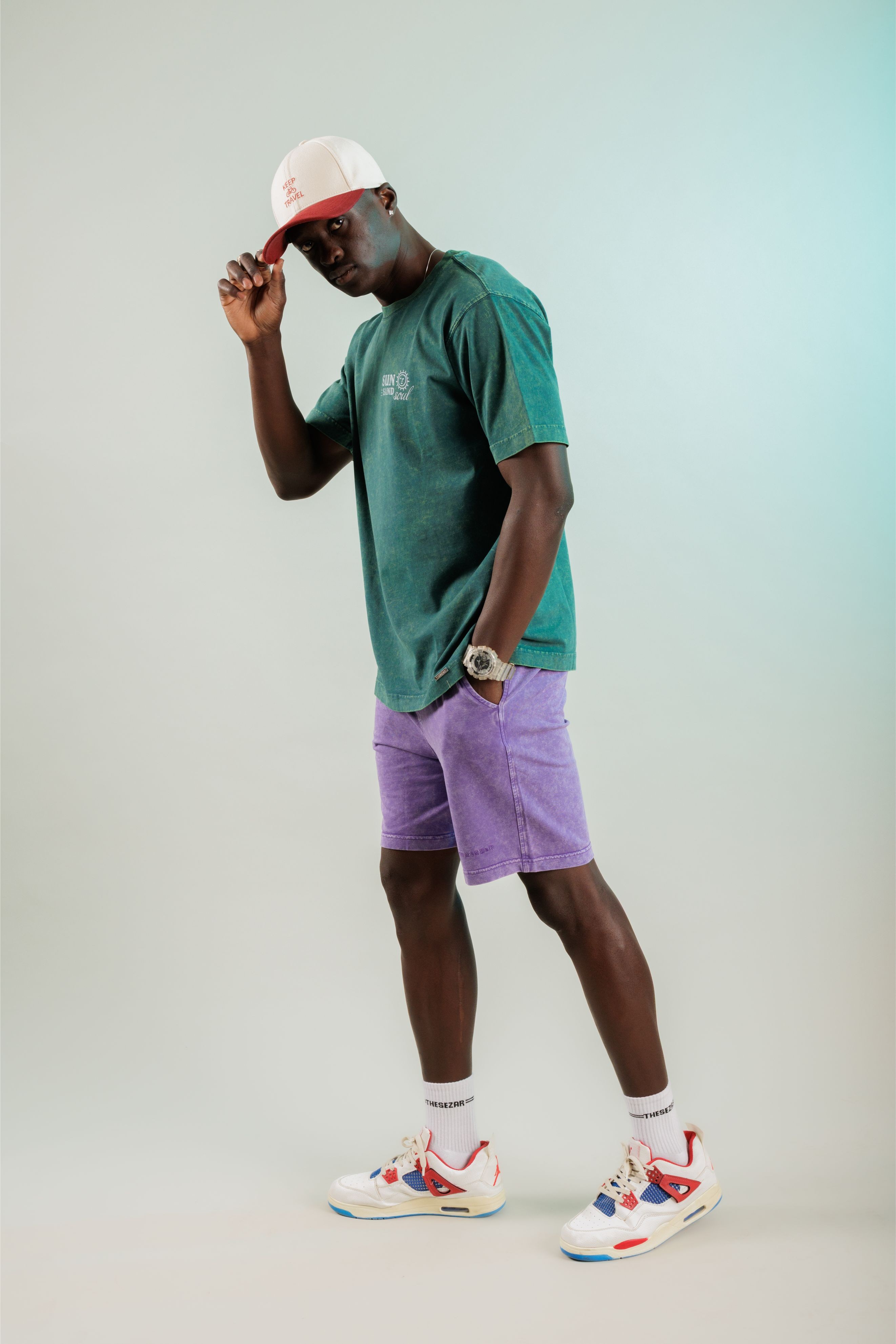 Sun Sand Soul Oil Green Yıkamalı Oversize Tshirt