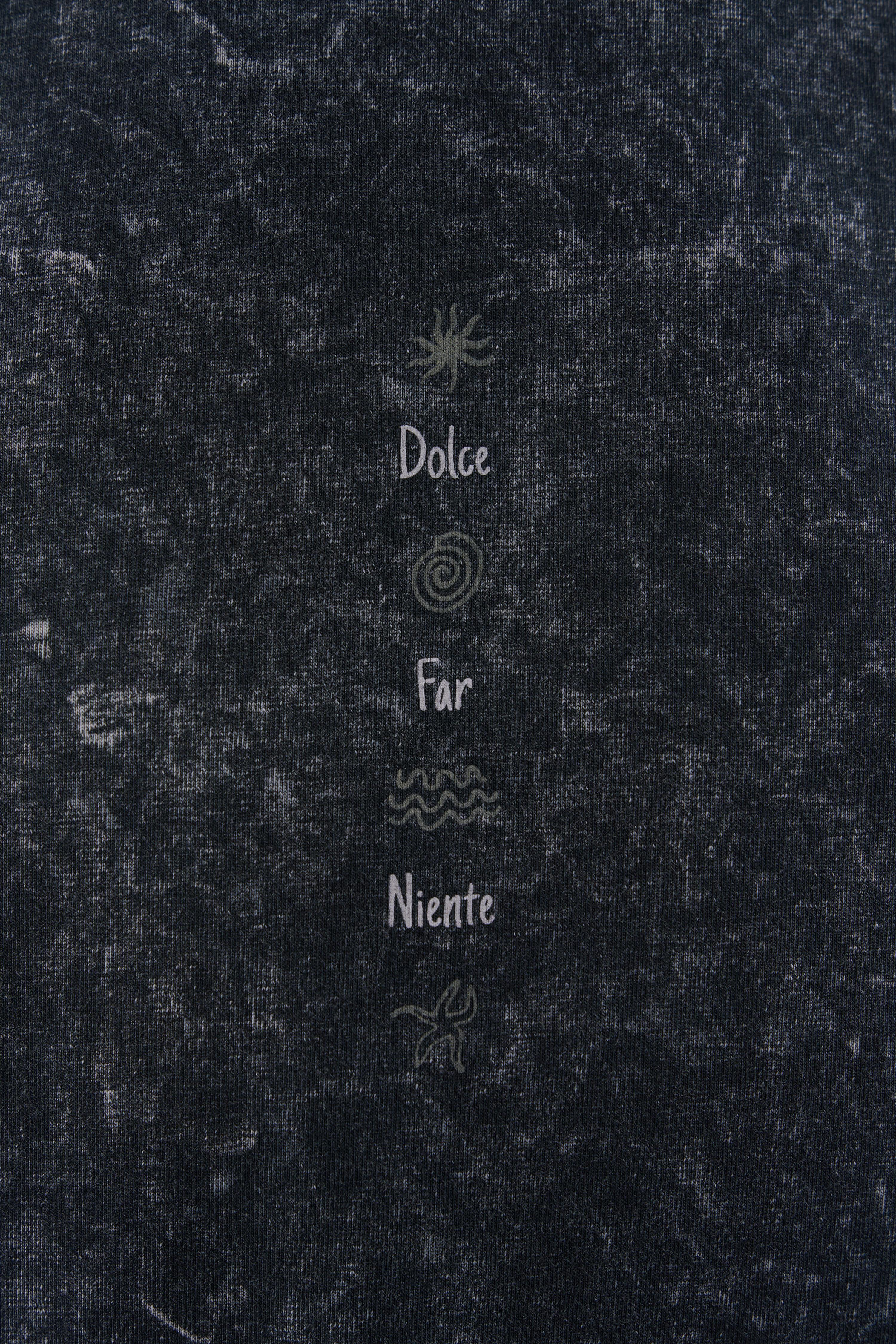 Dolce Far Niente Dark Black Yıkamalı Oversize Tshirt