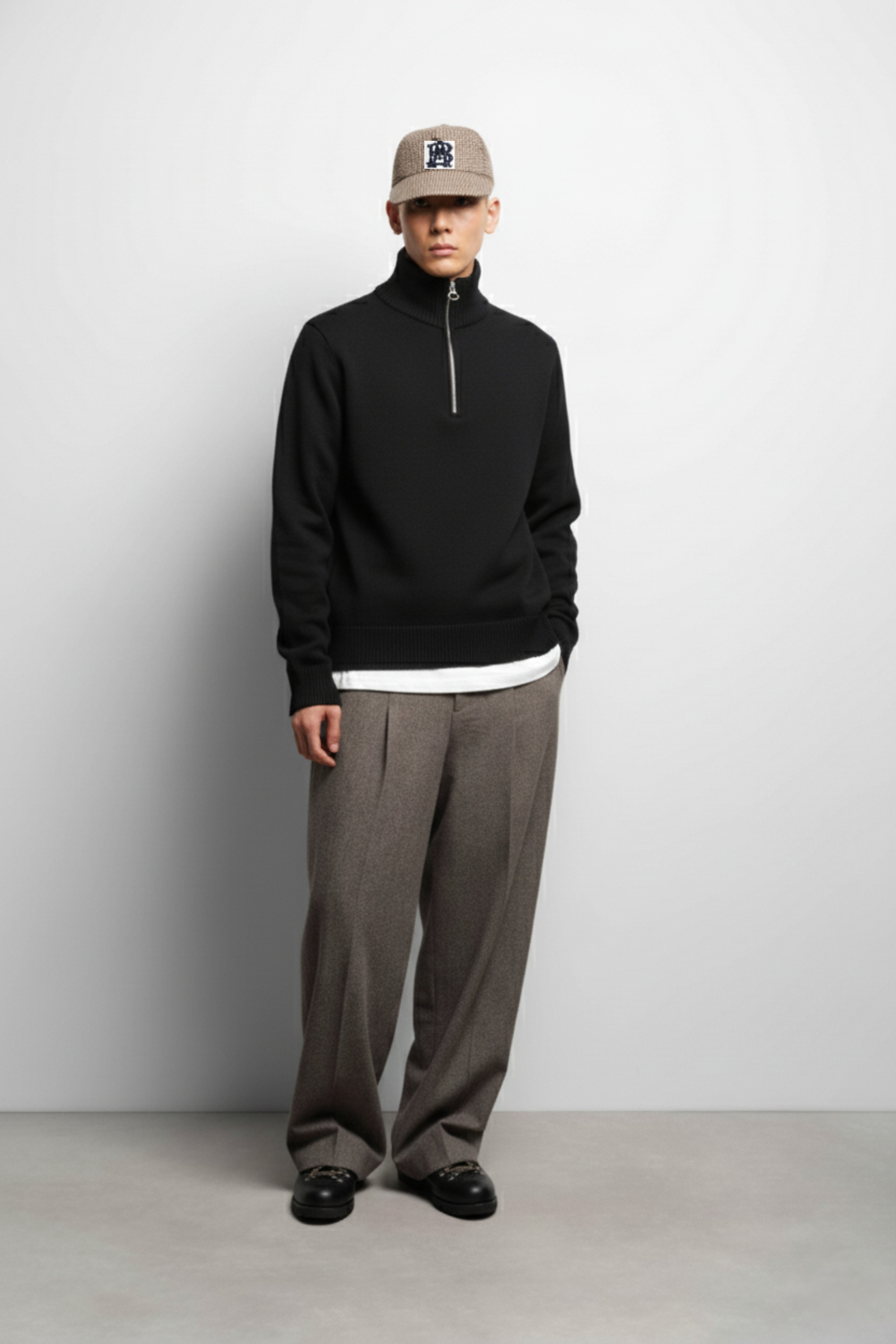 Half Zip Sweatshirt Siyah