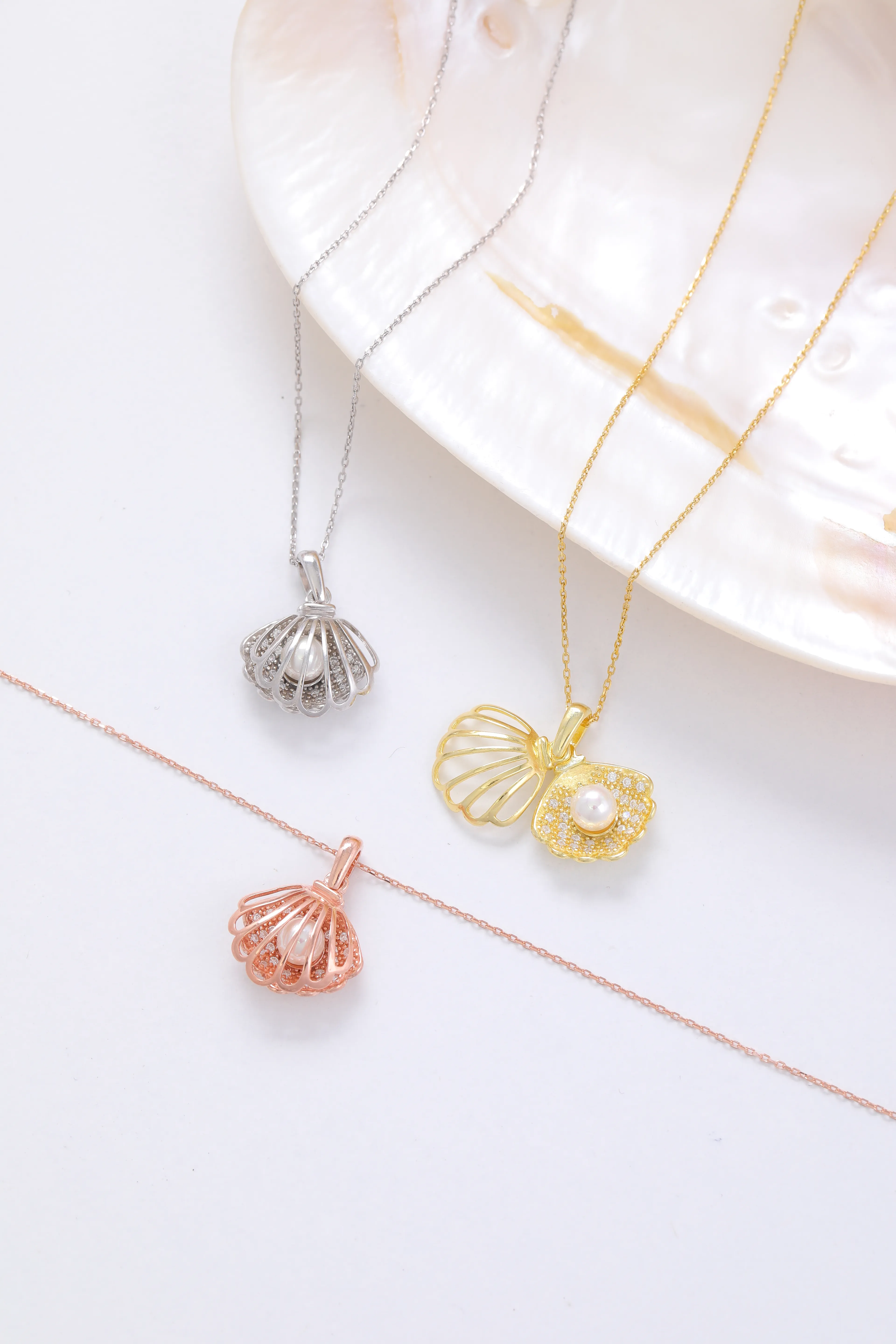 İstiridye Kolye | 925 Ayar Gümüş Kolye