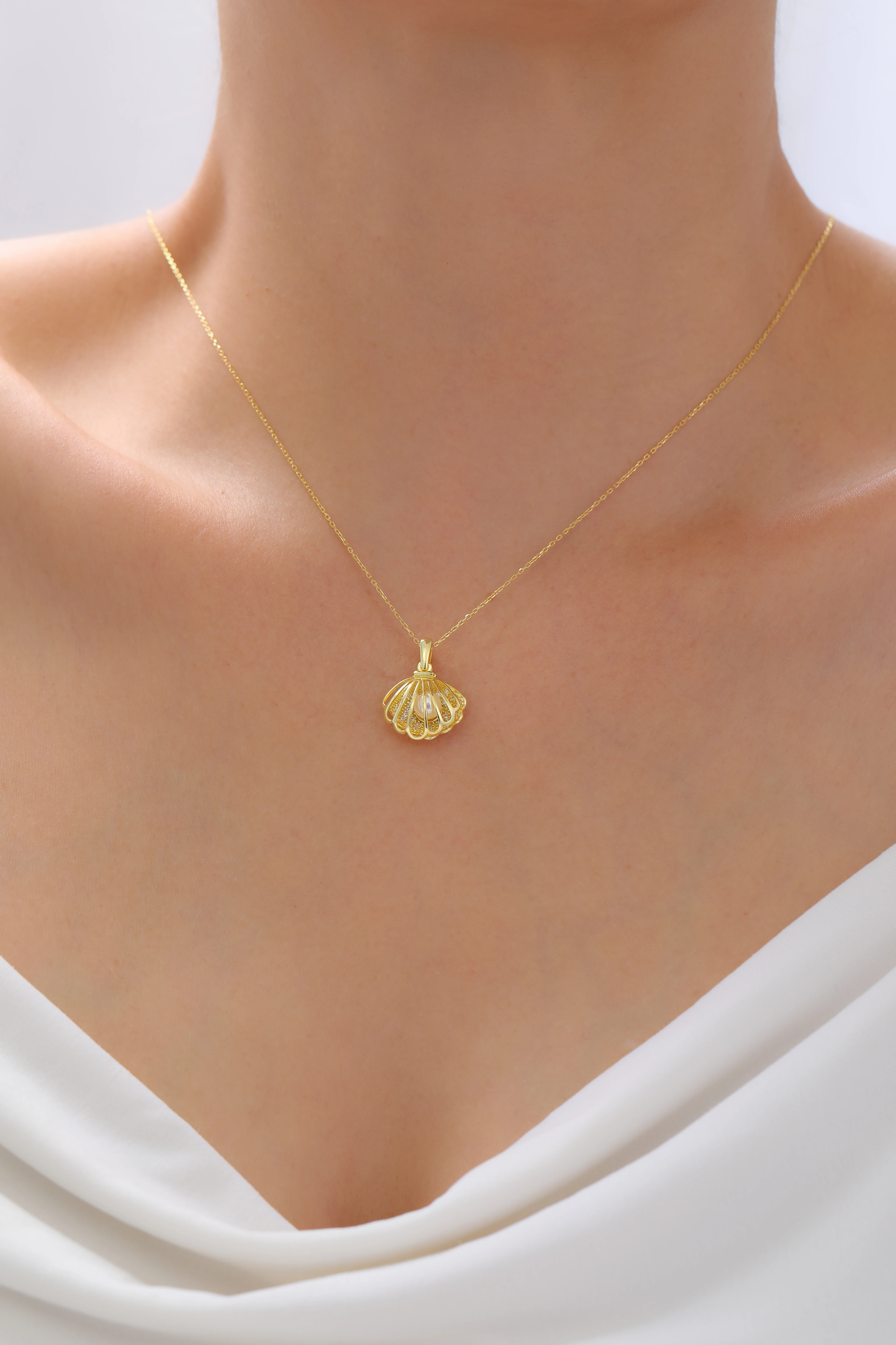 İstiridye Kolye | 925 Ayar Gümüş Kolye