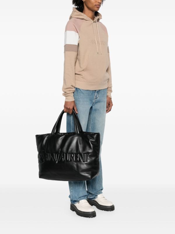 Saint Laurent logo-debossed leather tote bag