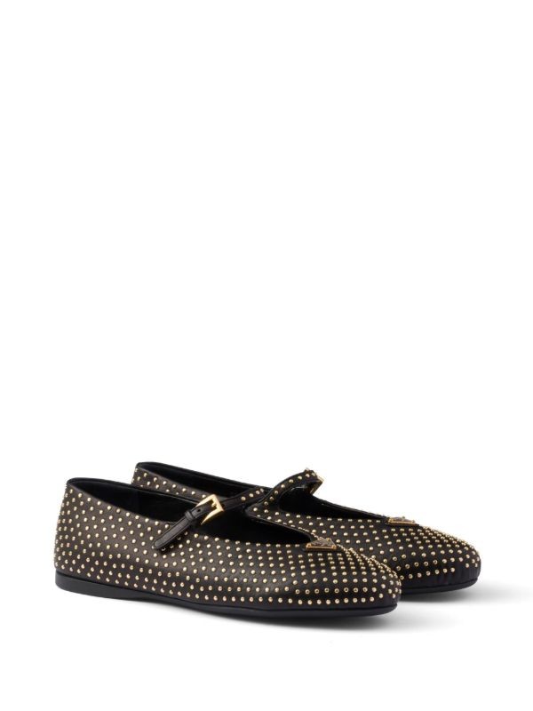 Prada stud-embellished ballerina shoes