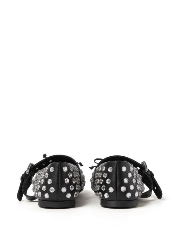  Miu Miu studded leather ballerina shoes