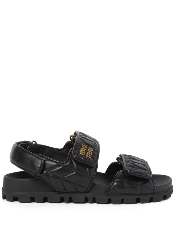  Miu Miu matelassé leather sandals