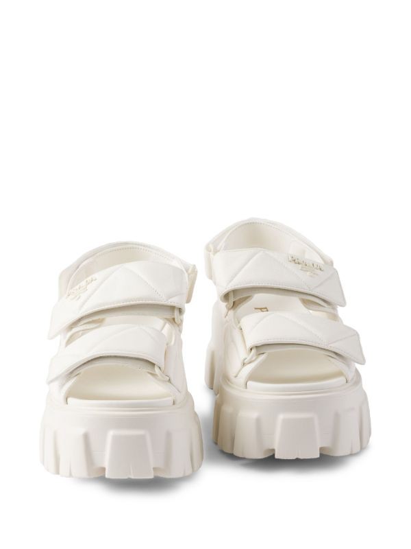  Prada 70mm Monolith caged rubber sandals
