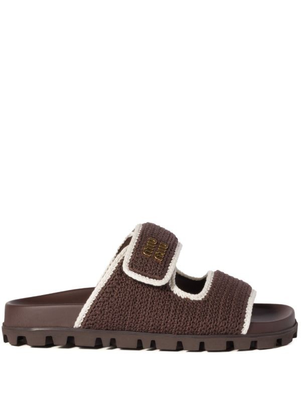  Miu Miu crochet-knit slides