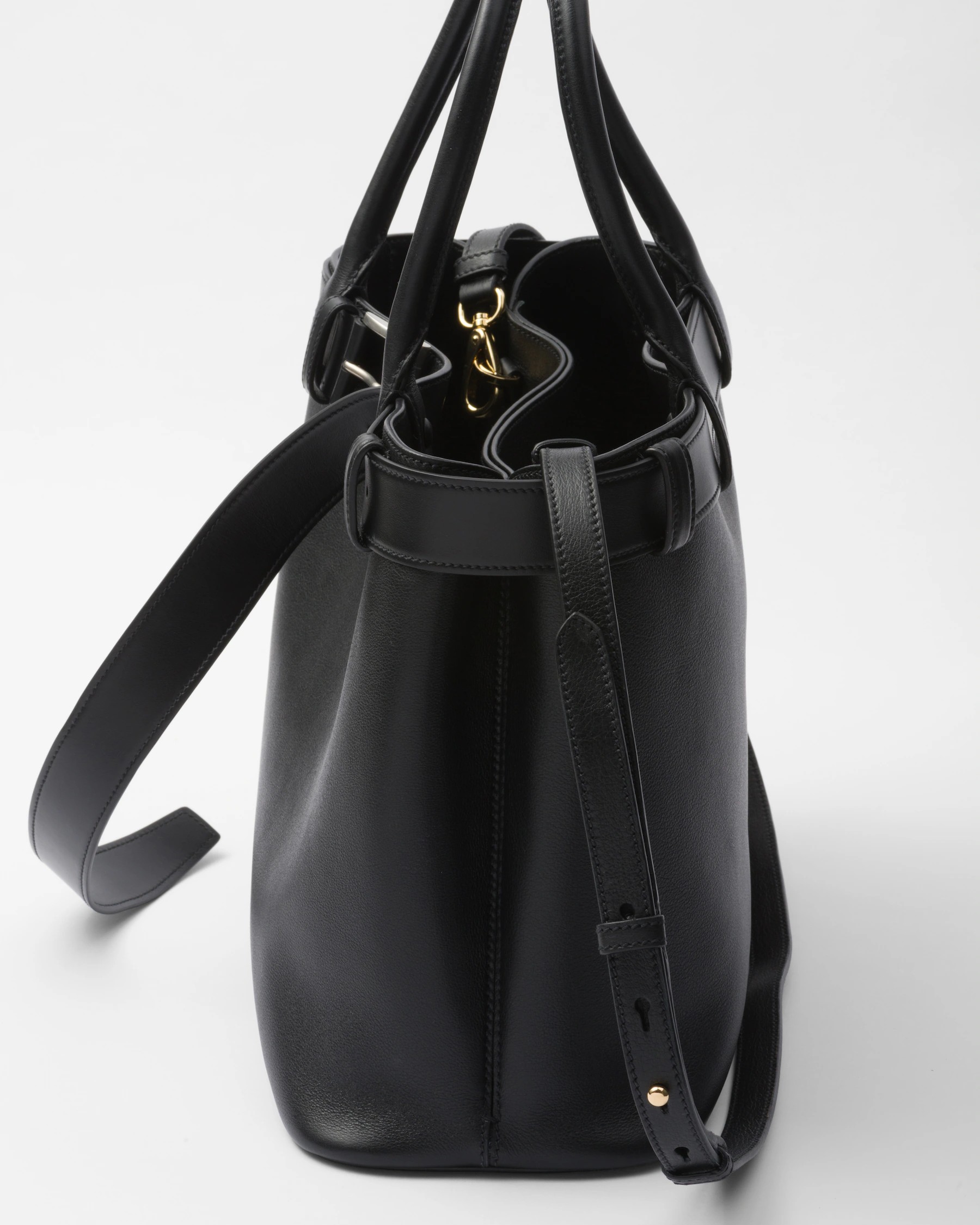 Prada Buckle large leather handbag with belt