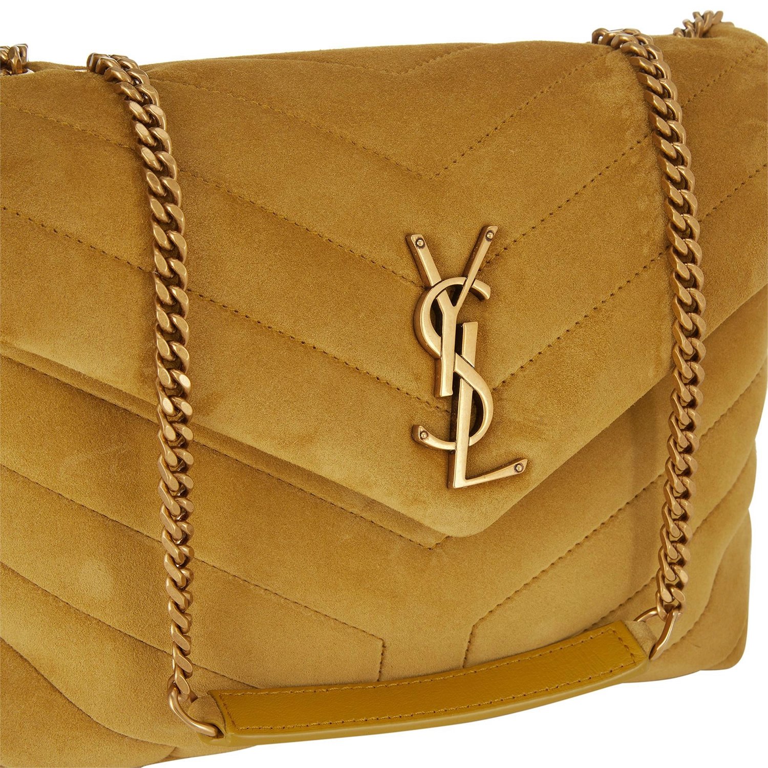 SAINT LAURENT Loulou Small Quilted Y Suede Chain Bag