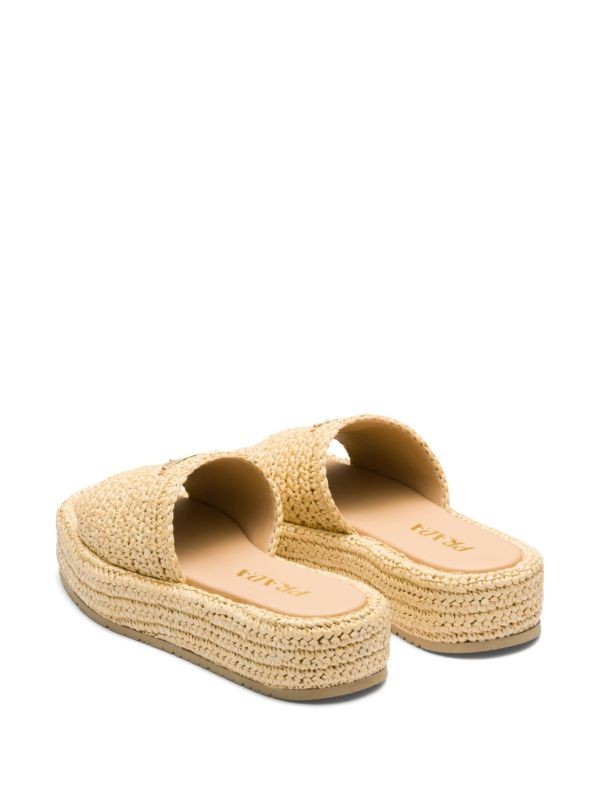 Prada triangle-logo suede slides