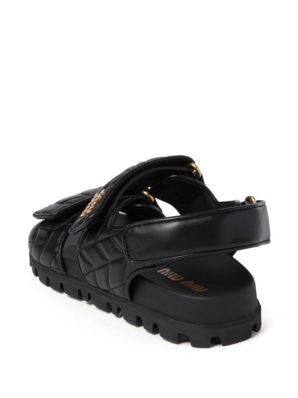  Miu Miu matelassé leather sandals