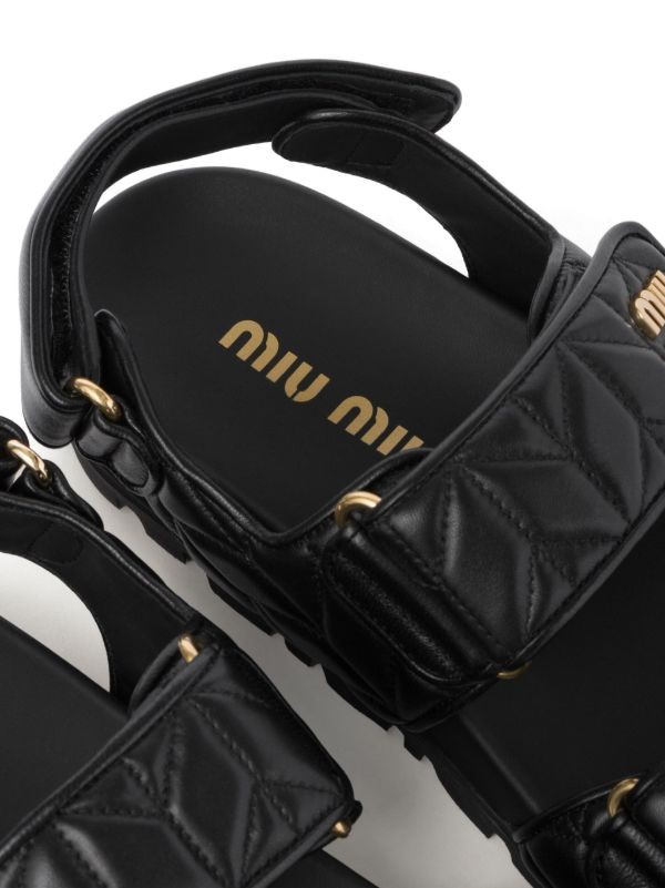  Miu Miu matelassé leather sandals