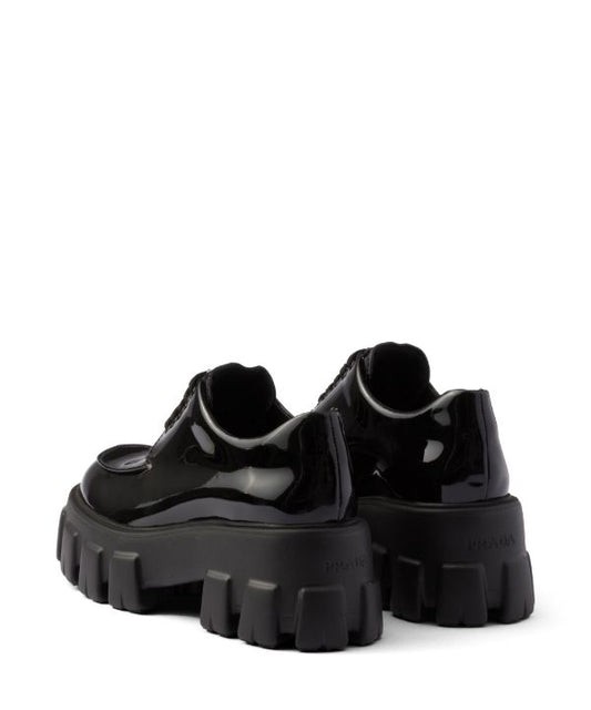 Prada Monolith patent leather lace-up shoes
