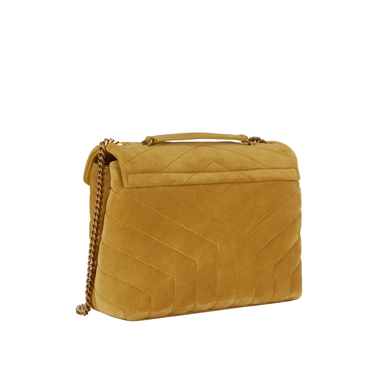 SAINT LAURENT Loulou Small Quilted Y Suede Chain Bag