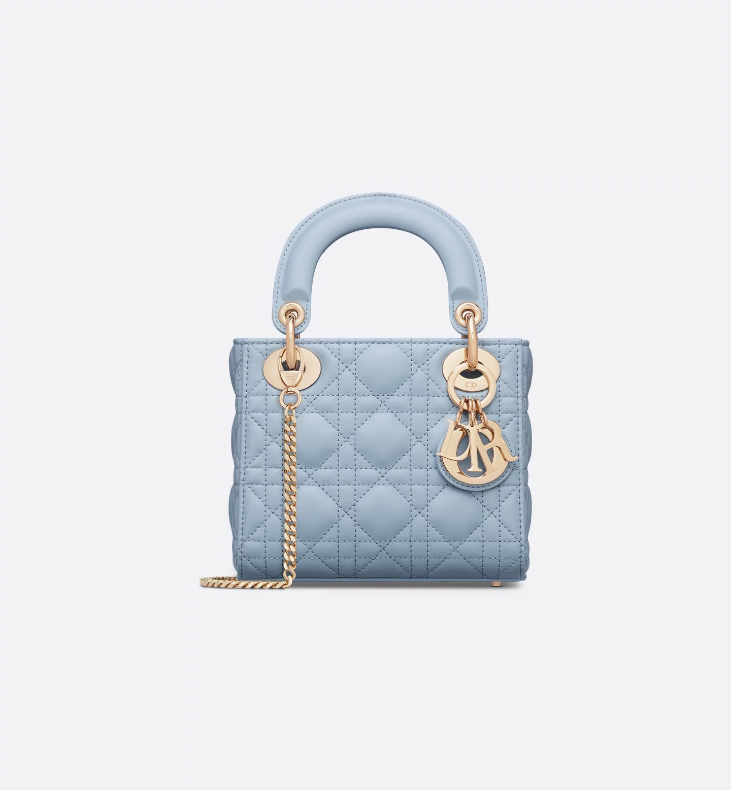 Mini Lady Dior Bag Pale Blue Cannage Lambskin