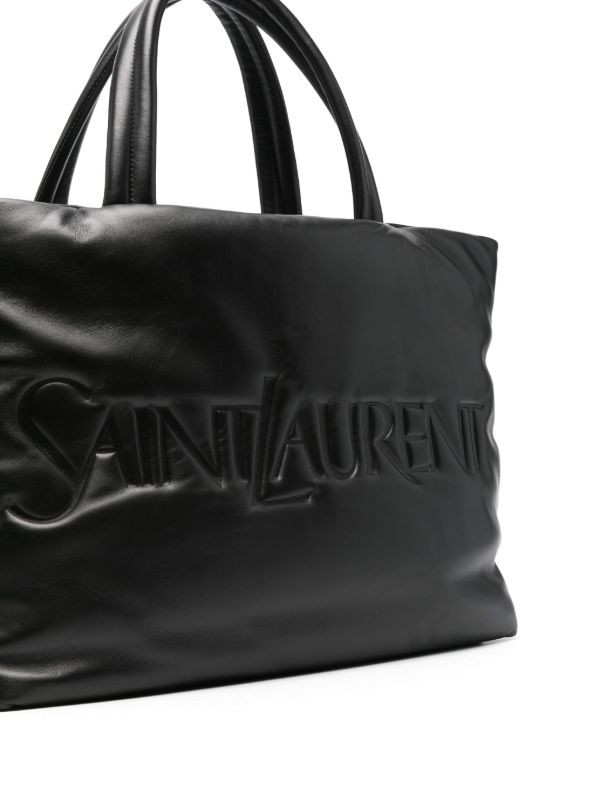 Saint Laurent logo-debossed leather tote bag