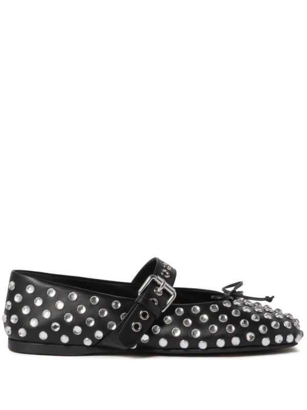  Miu Miu studded leather ballerina shoes