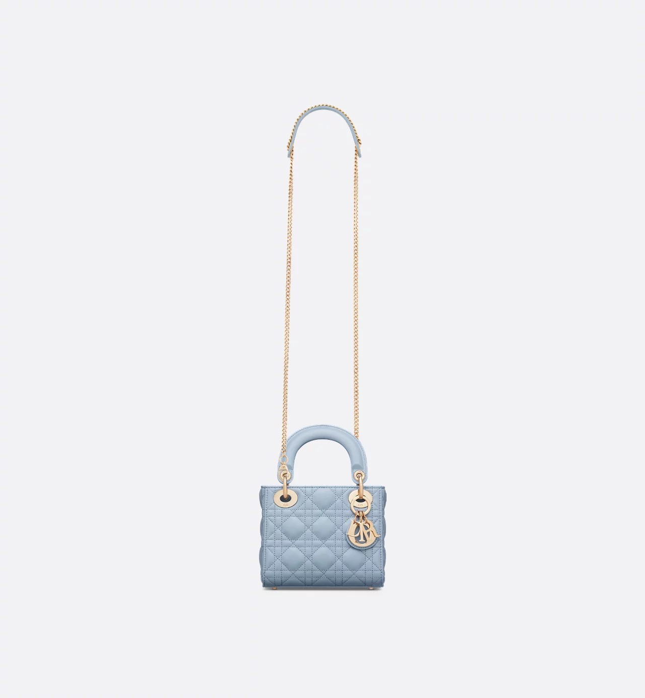 Mini Lady Dior Bag Pale Blue Cannage Lambskin
