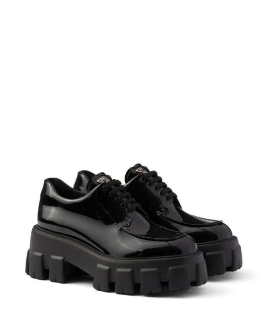 Prada Monolith patent leather lace-up shoes