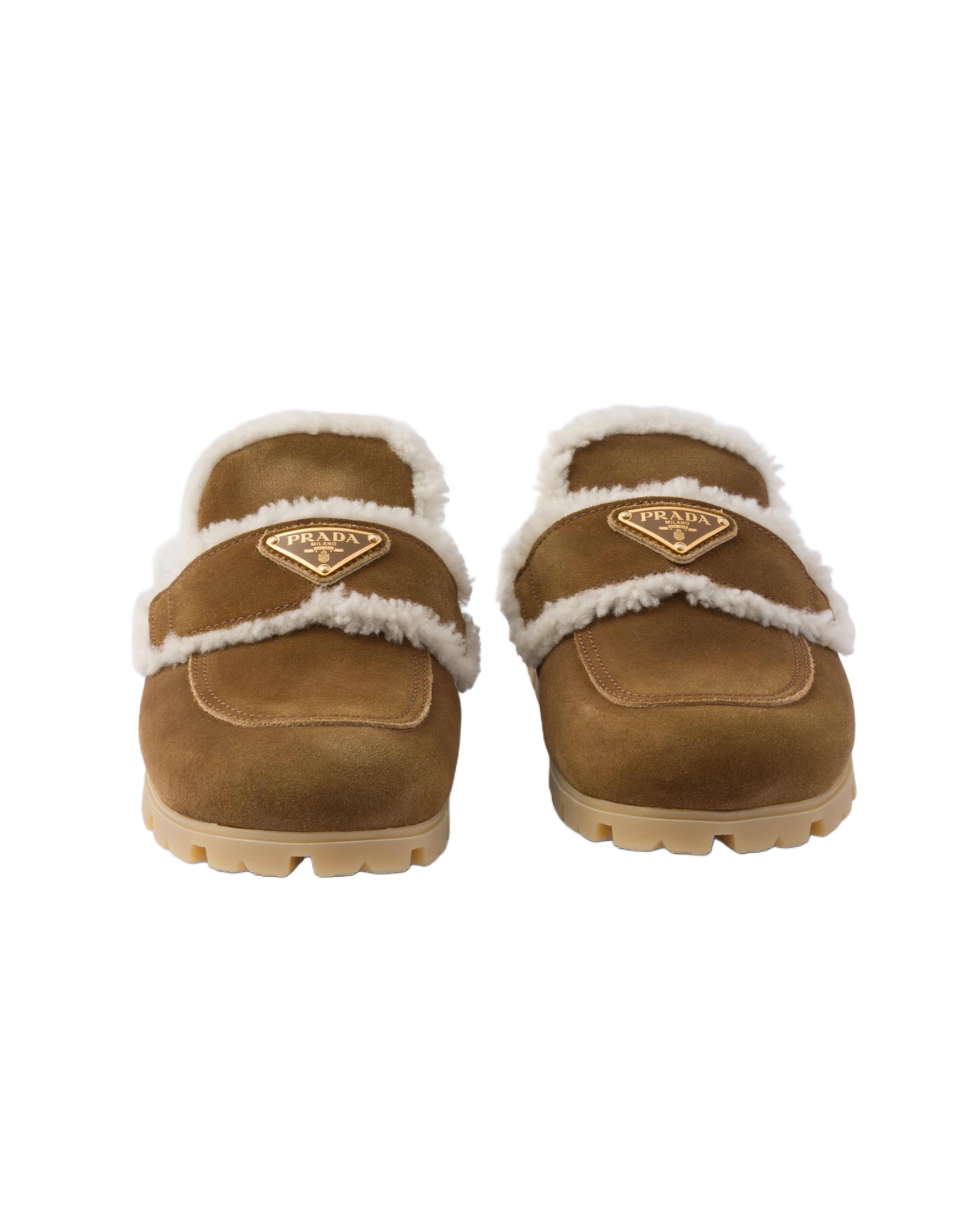 PRADA Suede & Fur Slippers