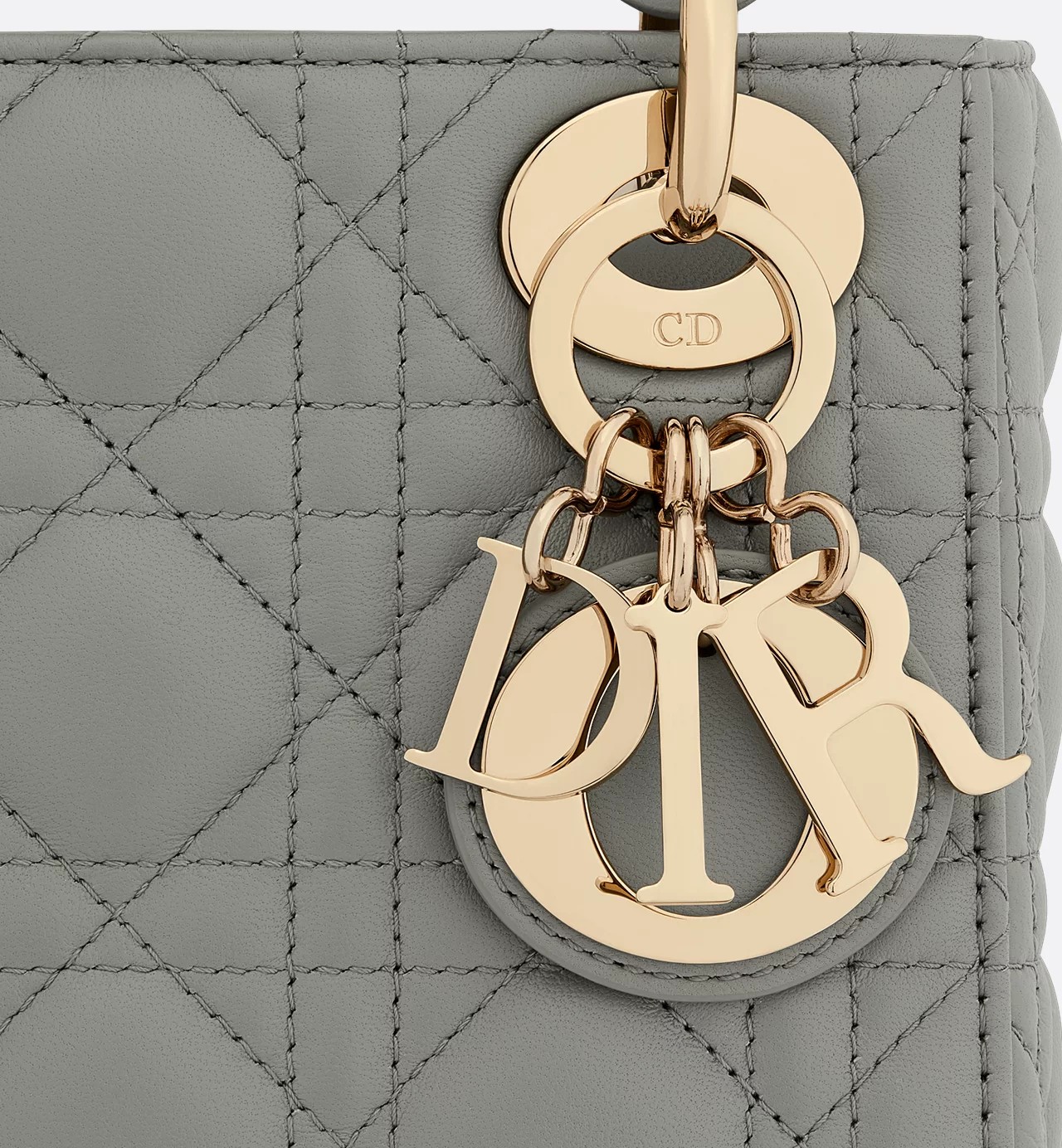 Christian Dior Mini Lady Dior Bag Stone Gray Cannage Lambskin