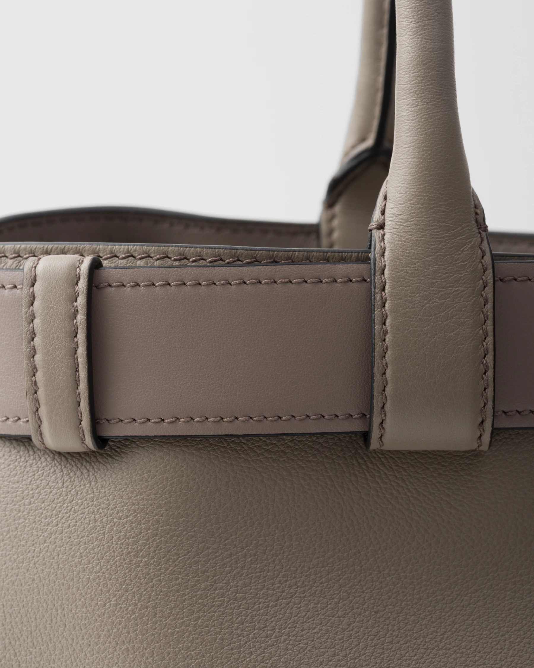 Prada Buckle large leather handbag with belt