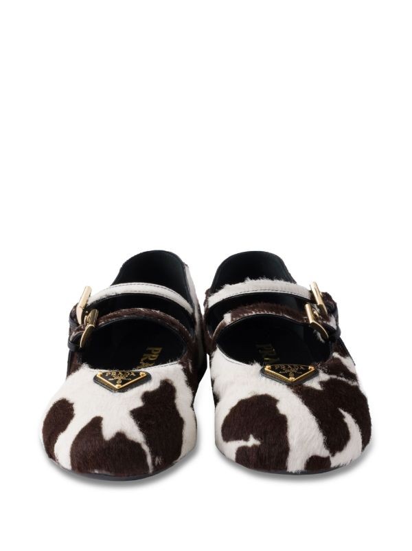  Prada triangle-logo animal-print sandals