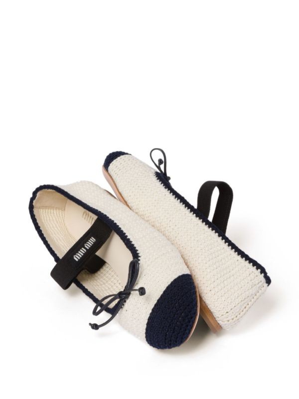  Miu Miu crochet-knit ballerina shoes