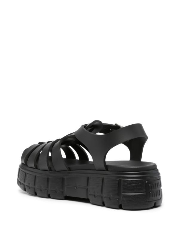  Miu Miu appliqué-logo flatform sandals