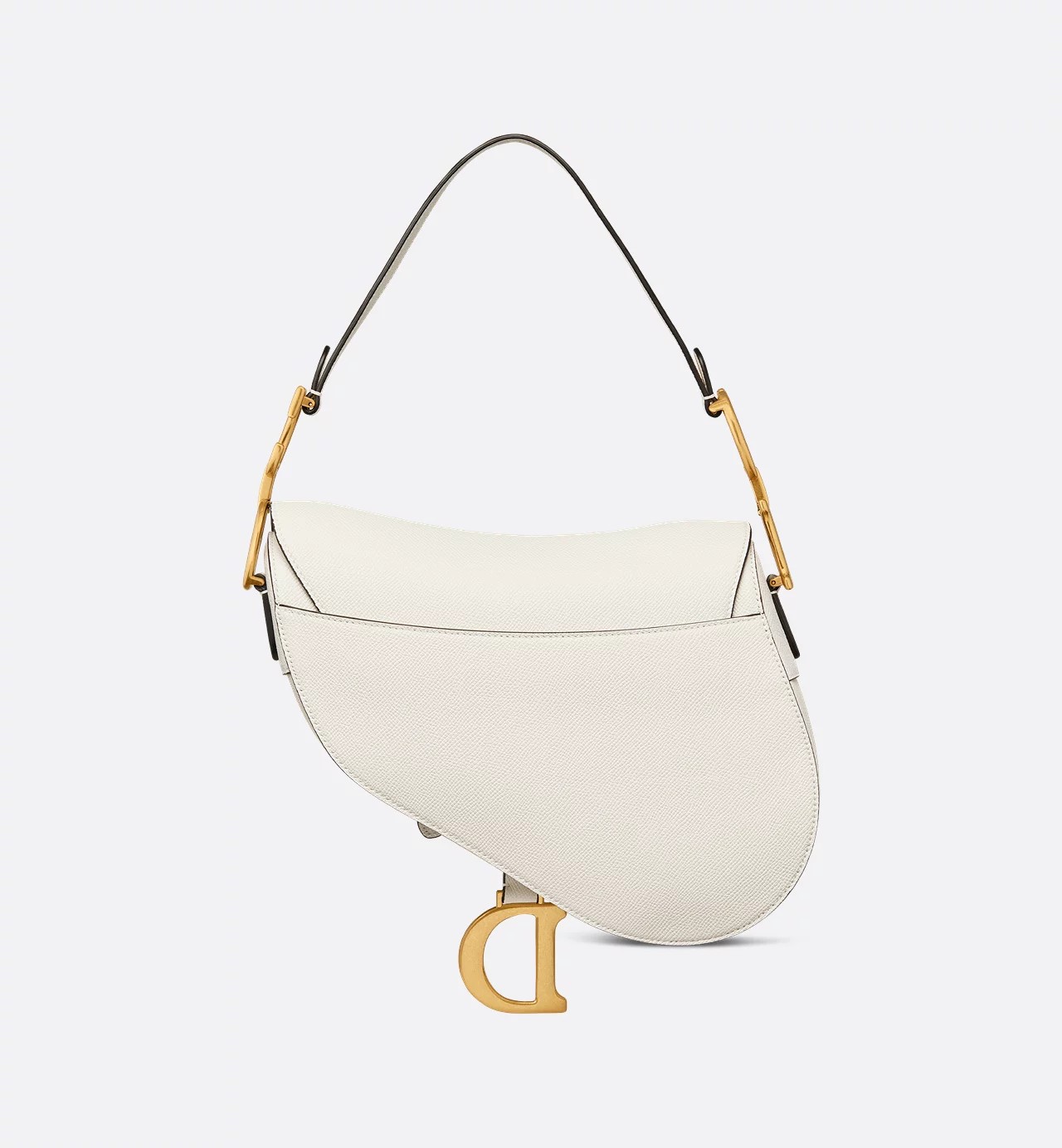 Christian Dior Saddle Bag with Strap Latte Grained Calfskin