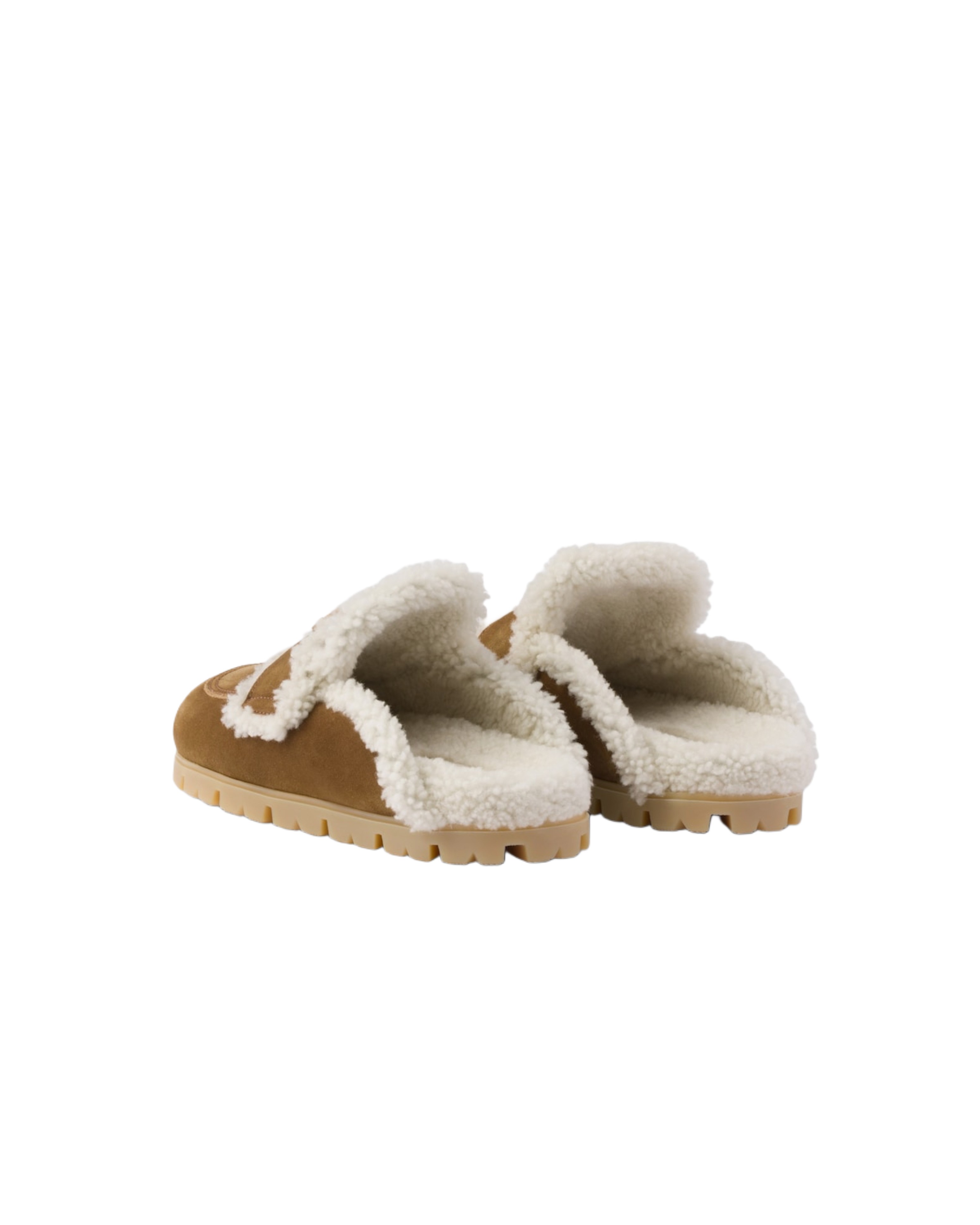 PRADA Suede & Fur Slippers