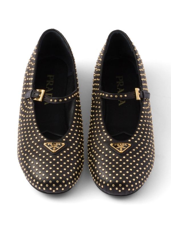 Prada stud-embellished ballerina shoes