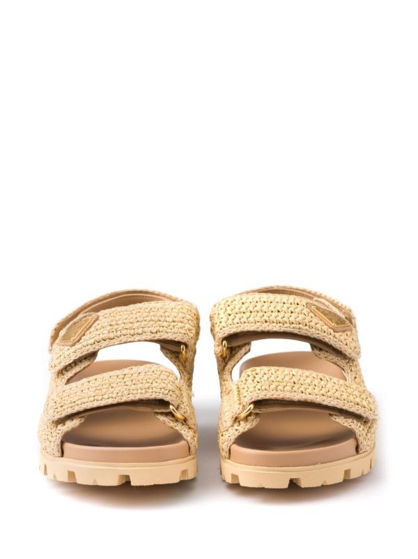  Prada logo-plaque woven sandals