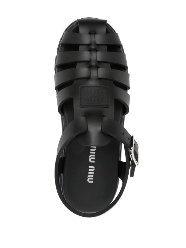  Miu Miu appliqué-logo flatform sandals
