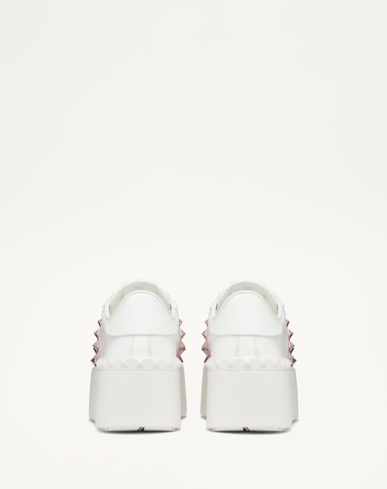 VALENTINO FLATFORM ROCKSTUD UNTITLED SNEAKER IN CALFSKIN WITH MICRO STUDS