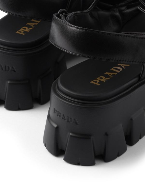 Prada triangle-logo quilted leather sandals