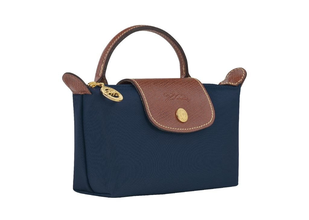 Longchamp Le Pliage Original Pouch With Handle Paper Navy