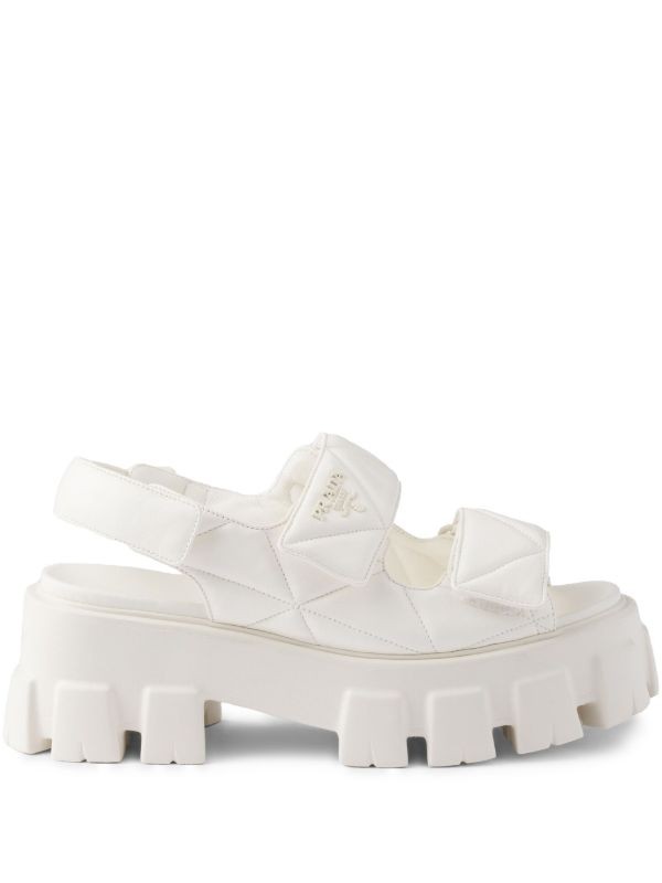  Prada 70mm Monolith caged rubber sandals