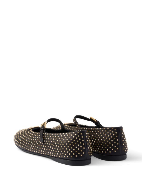Prada stud-embellished ballerina shoes