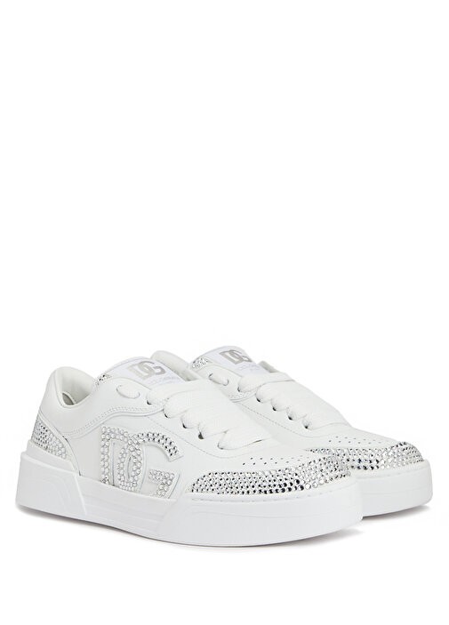 Dolce & Gabbana Rhinestone-Embellished Leather Sneaker