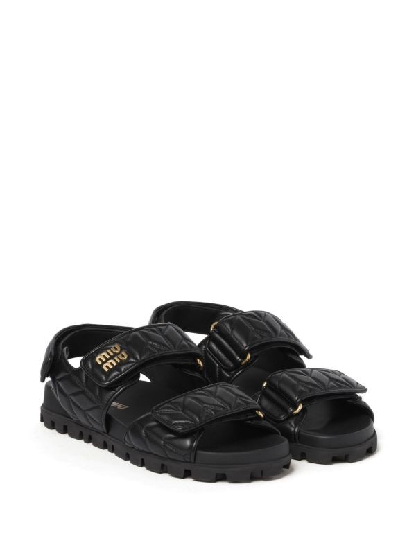  Miu Miu matelassé leather sandals