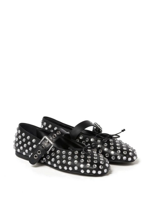  Miu Miu studded leather ballerina shoes
