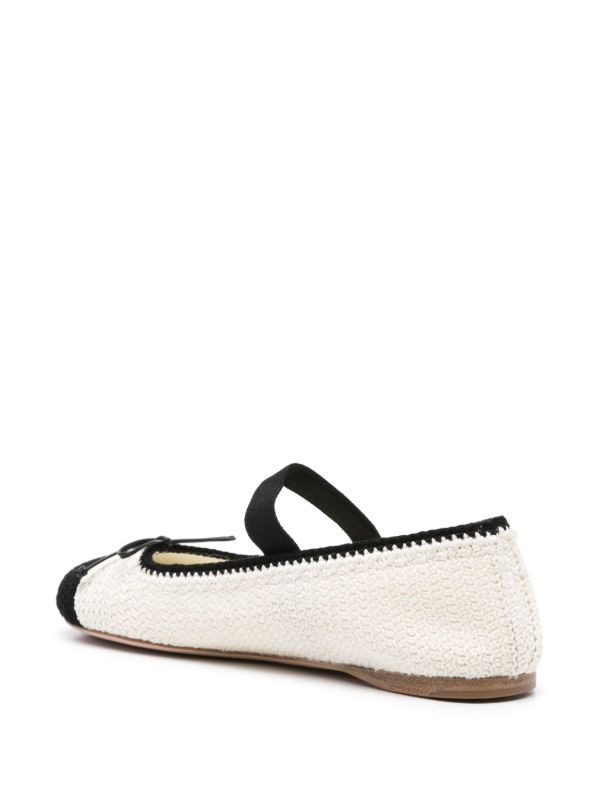 Miu Miu bow-detail knitted ballerina shoes