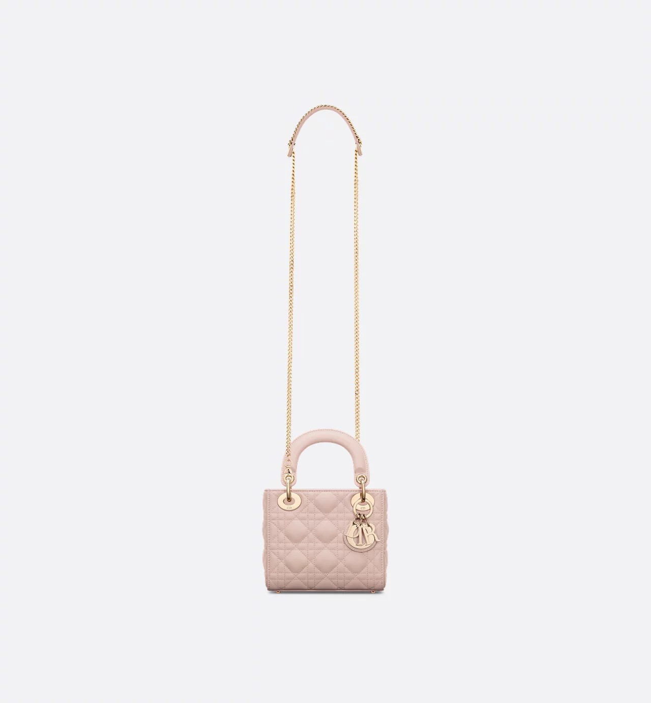 Christian Dior Mini Lady Dior Bag Powder Pink Cannage Lambskin