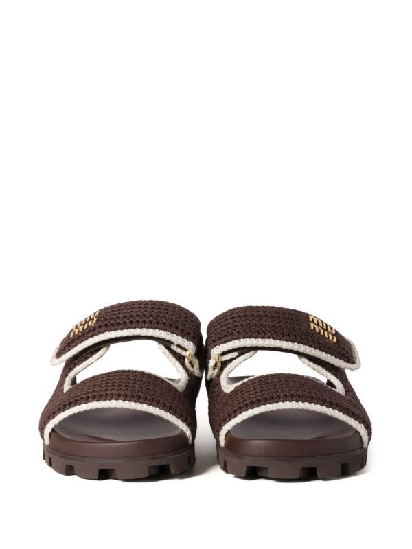  Miu Miu crochet-knit slides