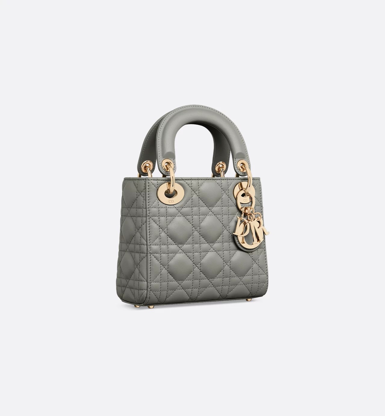 Christian Dior Mini Lady Dior Bag Stone Gray Cannage Lambskin
