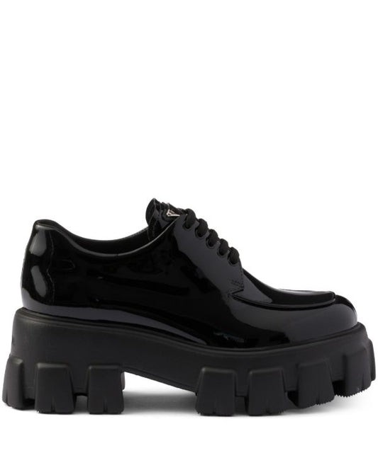 Prada Monolith patent leather lace-up shoes
