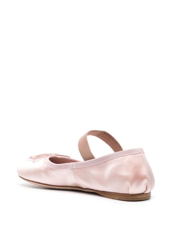 Miu Miu logo-patch satin ballet flats