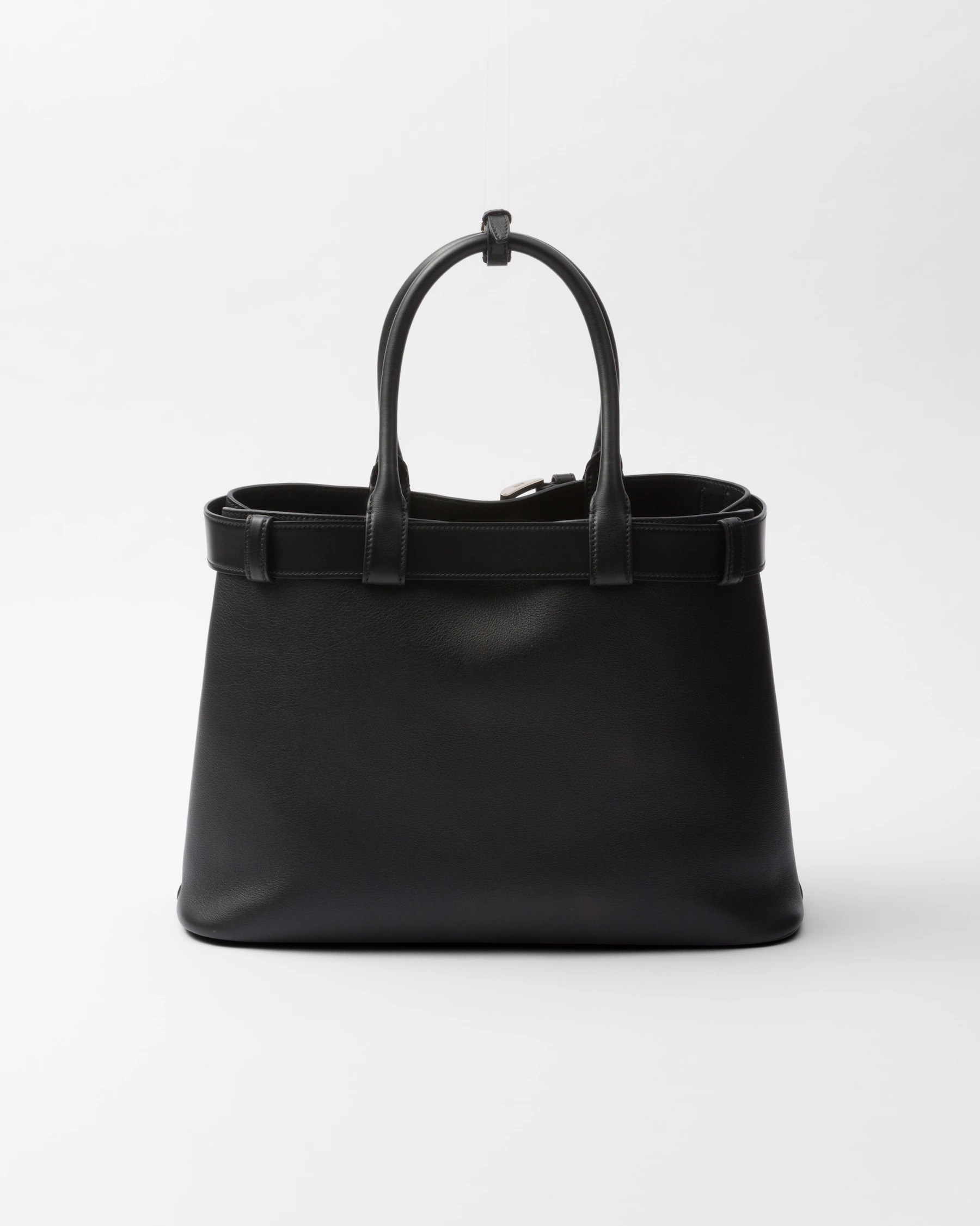 Prada Buckle large leather handbag with belt