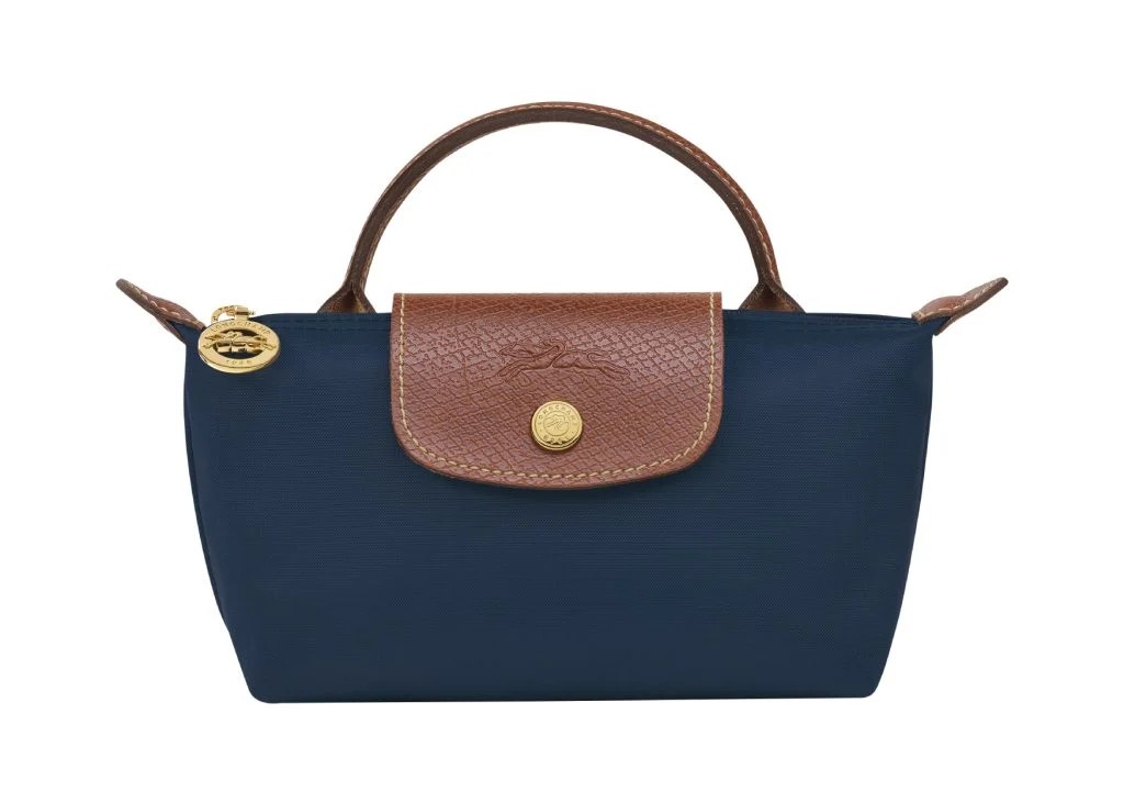 Longchamp Le Pliage Original Pouch With Handle Paper Navy